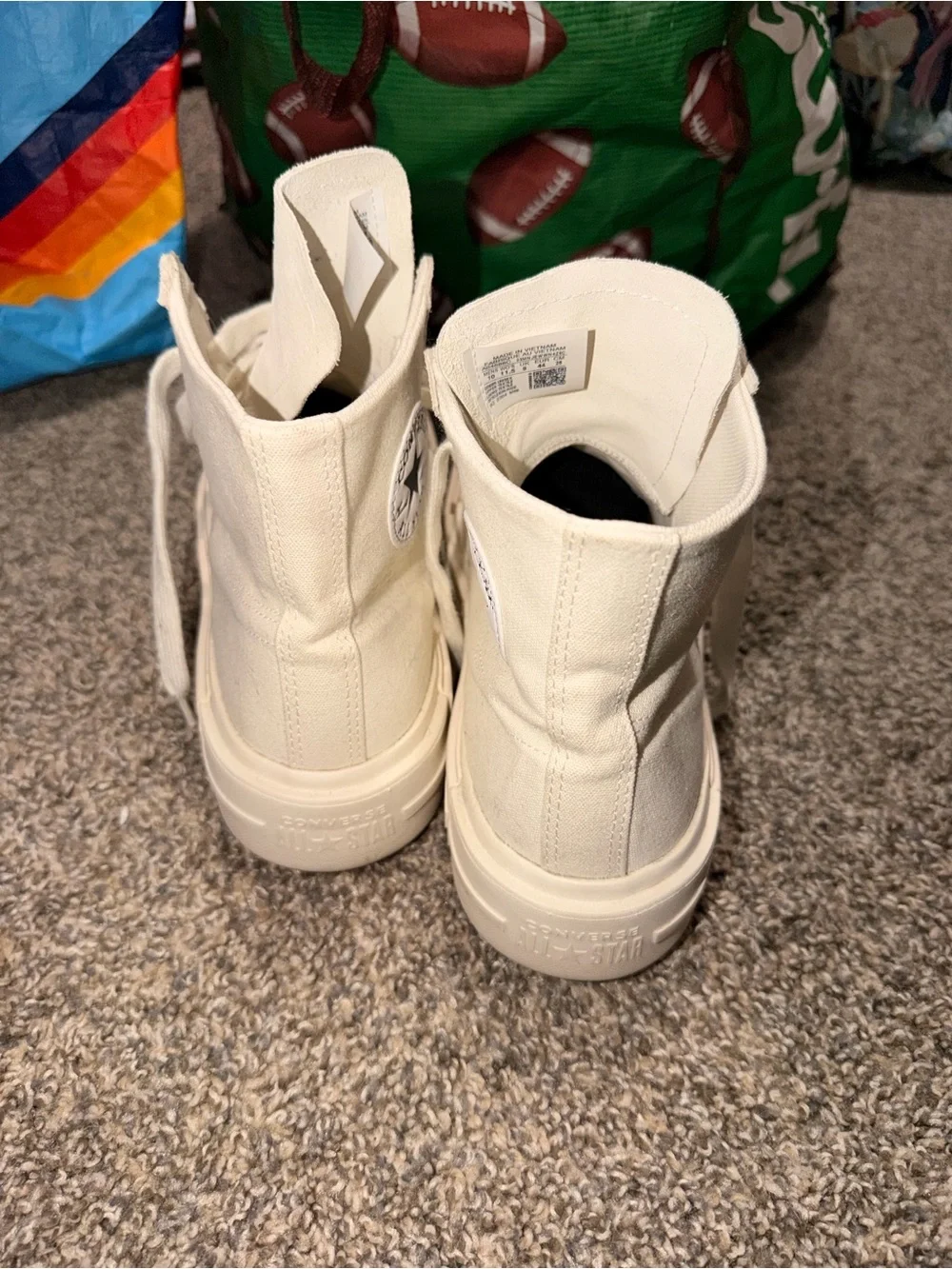 Converse High Top Athletic Shoes in Off-White/Cream